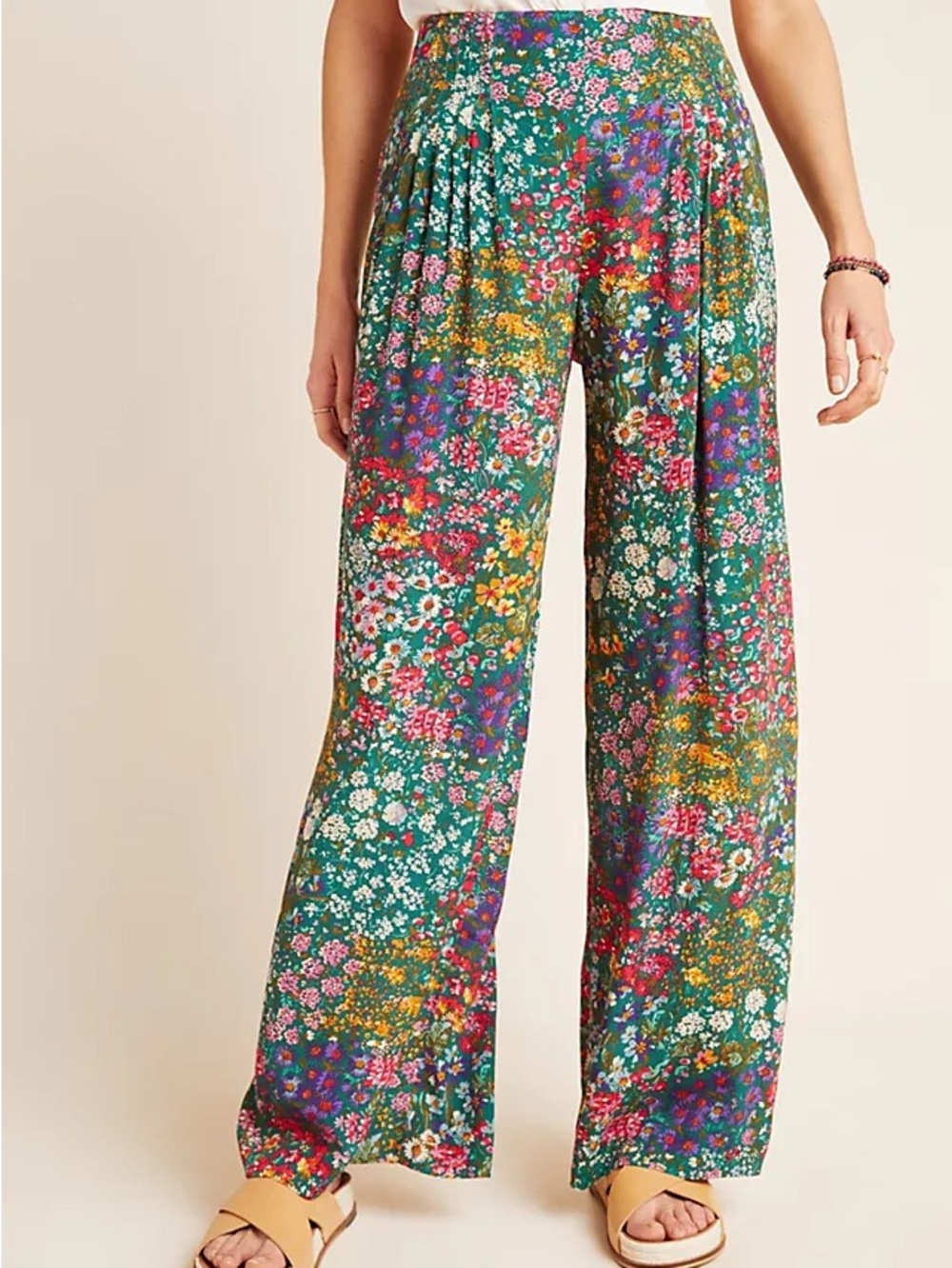 Anthropologie Cabo Pleated Wide-Leg Trousers